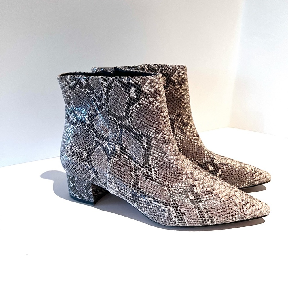 Corso Como Python Leather Pointed Block Heel Boot… - image 3